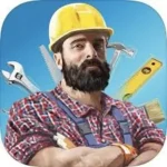 House Flipper Mod APK game interface showing home renovation tools and remodeled rooms